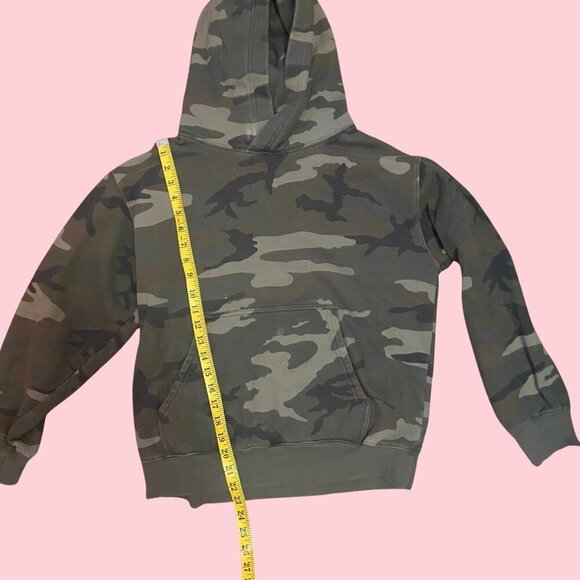 🌿 TNA Green Camo Print Pullover Hoodie (Size M) Cozy Fleece - Picture 5 of 9